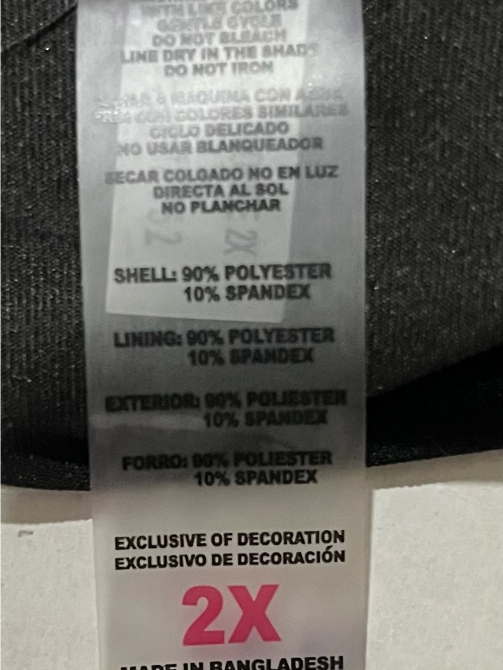 ZEROXPosur NWT Women’s black swim shorts featuring white stitching. SIZE 2X - Picture 12 of 13